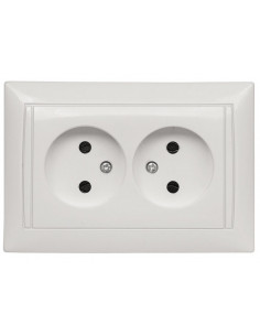 Розетка Primera Luxel 2 м без заземлення (біла)