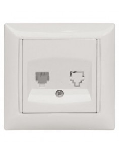 Розетка Primera Luxel телефонная (белая)