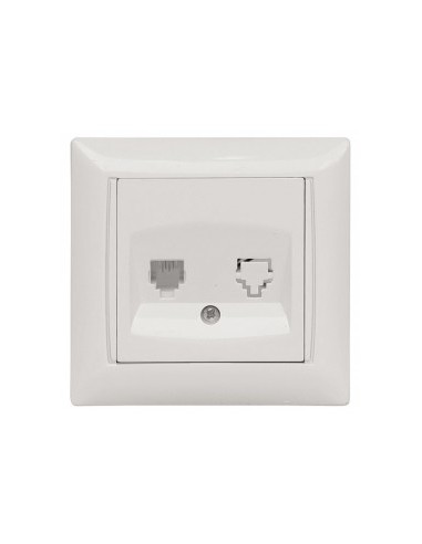 Розетка Primera Luxel телефонная (белая)