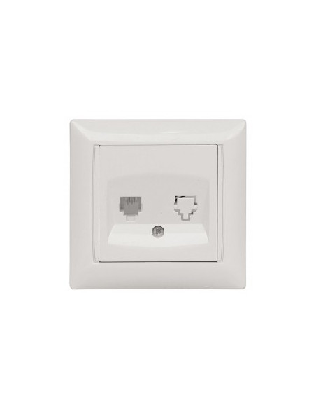 Розетка Primera Luxel телефонная (белая)