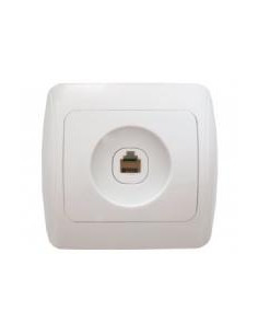 Розетка Аско телефонная и компьютерная РВtfсб-1-Sq-W