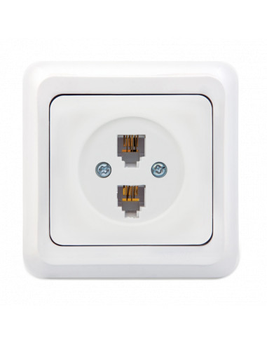 Розетка телефонная двойная цифровая RJ11 Firat (96-11-2)