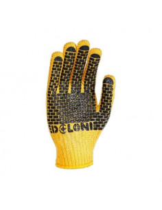 Рукавиці "Будівельник"трикотажні робочі жовті з ПВХ