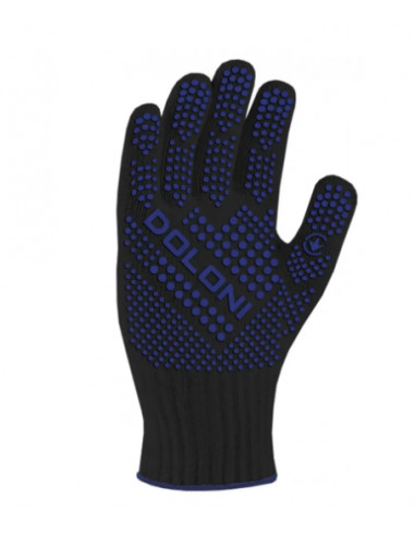 Рукавиці Котон Лайт чорні з синьою ПВХ 10 розмір