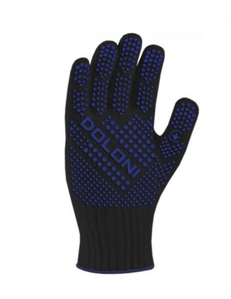 Рукавиці Котон Лайт чорні з синьою ПВХ 10 розмір