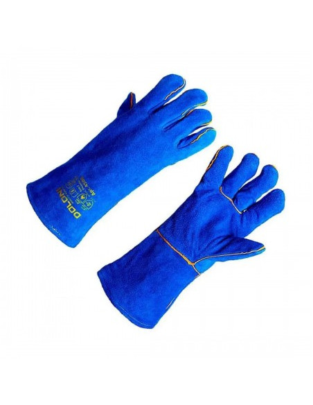 Рукавиці робочі комб. союзов + тканина (посилені палець прорізами манжет крага) краги сині