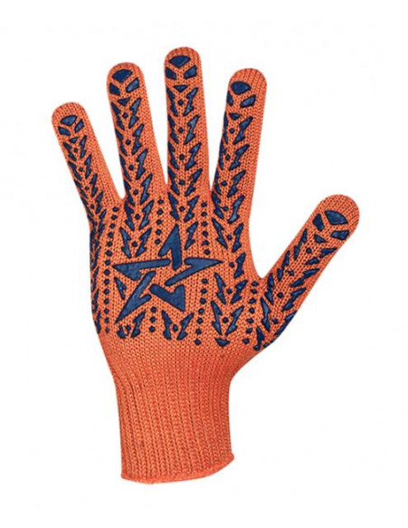 Рукавиці робочі помаранч. з синьою зіркою ПВХ