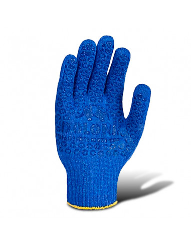Рукавиці робочі сині з синьою крапкою ПВХ
