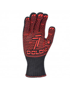 Рукавиці робочі чорні з червоним ПВХ 12 розмір