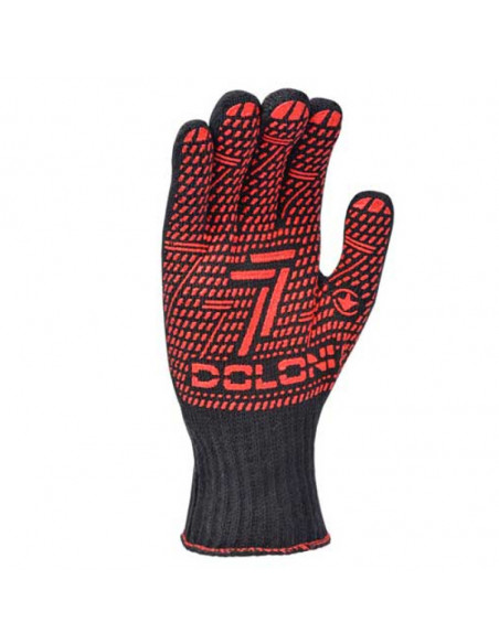 Рукавиці робочі чорні з червоним ПВХ 12 розмір