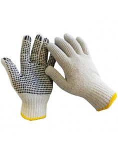 Рукавички робочі білі, чорна крапка  Werk 