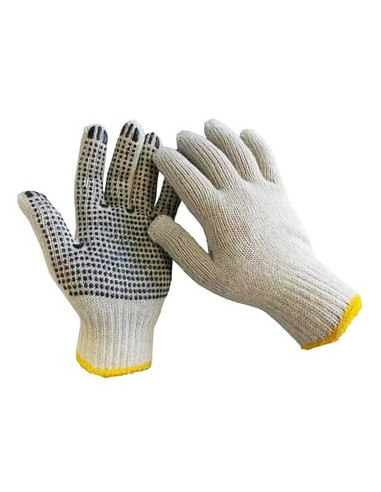 Рукавички робочі білі, чорна крапка  Werk 