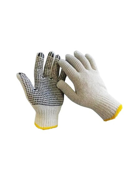 Рукавички робочі білі, чорна крапка  Werk 