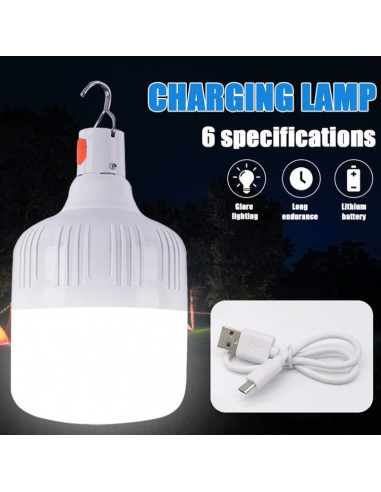 Аварійний світлодіодний світильник із USB-зарядкою, вулична портативна лампа, 30W