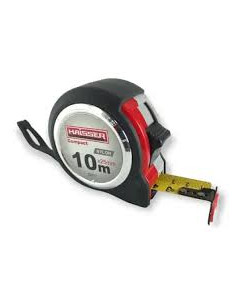 Рулетка 10м 25 мм нейлон.2 стопа, магніт HAISSER
