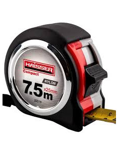 Рулетка 7,5м*25мм нейлон.прогумований 2 стопа,магніт HAISSER