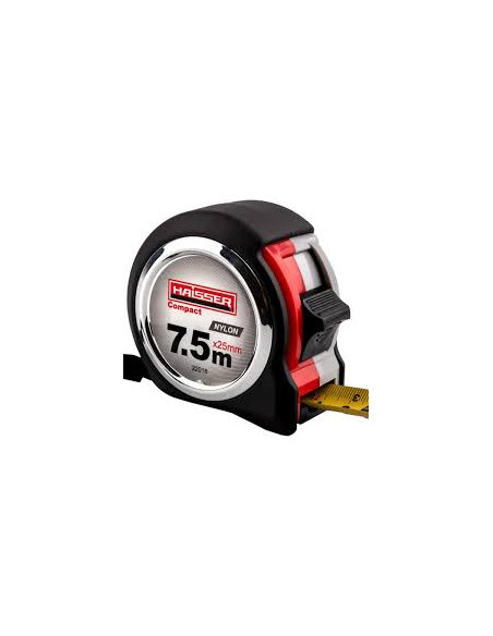 Рулетка 7,5м*25мм нейлон.прогумований 2 стопа,магніт HAISSER