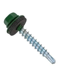 Саморіз покрівельний по дереву (RAL) з шайбою 6002 4,8х35