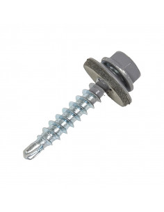 Саморіз покрівельний по дереву (RAL) з шайбою 7004 4,8х35