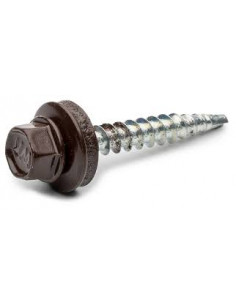 Саморіз покрівельний по дереву (RAL) з шайбою 8017 4,8х35