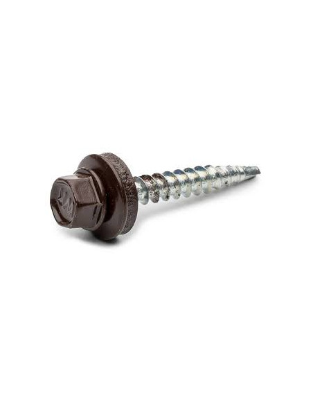 Саморіз покрівельний по дереву (RAL) з шайбою 8017 4,8х35