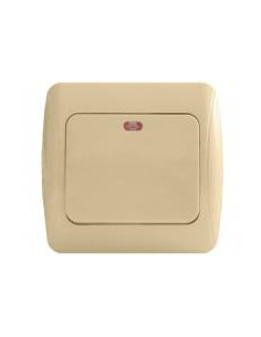  вимикач однокнопковий з підсвіткою BBсб10-1-1-Sq-I