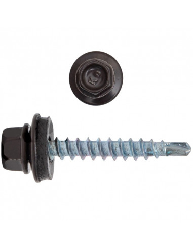 Саморіз покрівельний по металу 4,8х19  RAL 8019