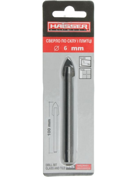 Свердло по склу та кераміці HAISSER d 6mm