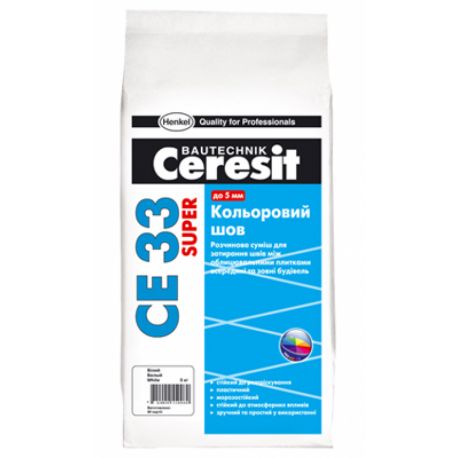 Затирка "Ceresit" СЕ 33 д/швов голубая 2 кг