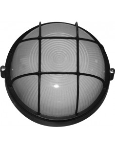 Світильник 0302 60W IР65 чорний (круг решітка)