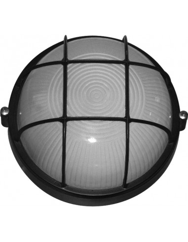 Світильник 0302 60W IР65 чорний (круг решітка)