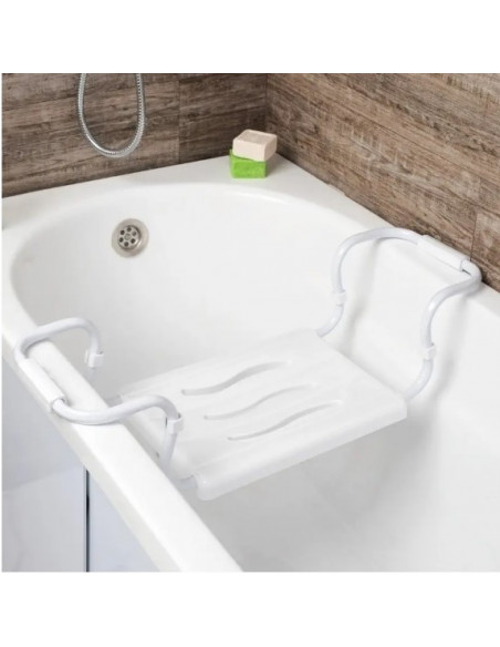 Сидіння на ванну біле, метал хром