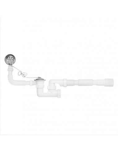 Сифон для ванни KRONER KRP-BS03 1 1/2"х40/50 з переливом і ревізією 