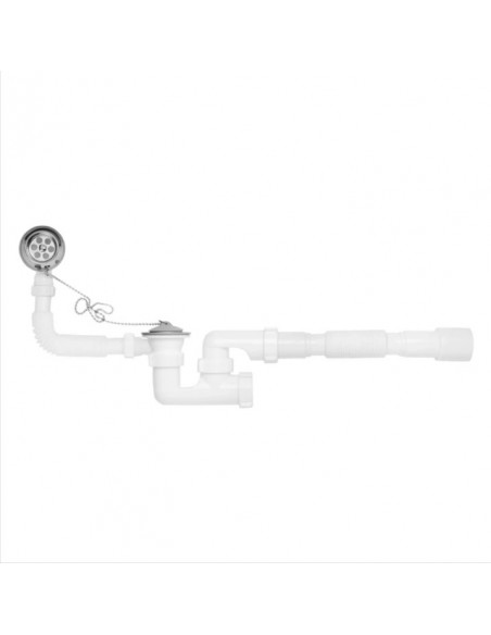 Сифон для ванни KRONER KRP-BS03 1 1/2"х40/50 з переливом і ревізією 