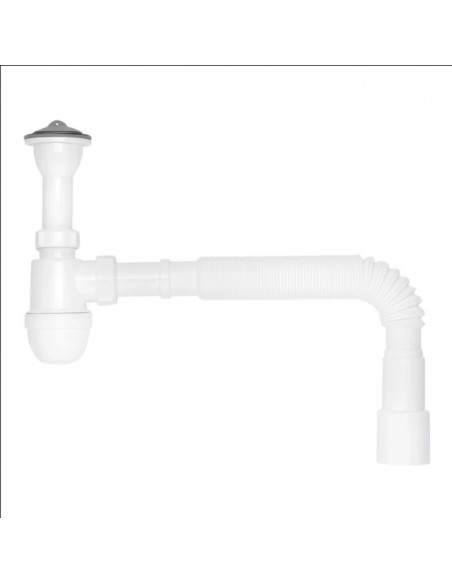 Сифон для умивальника ТВ01  (LN 02.01-Сифон "Тюльпан-ультра+"(нерж.випуск 1 1/2")з гнучкою трубой 