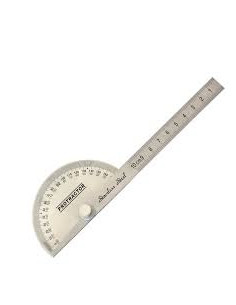 Транспортир  з лінійкою, 180 градусів , 100мм S-Line