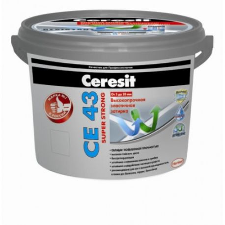 Затирка "Ceresit" СЕ 43 д/швов водостойкая белая 2 кг