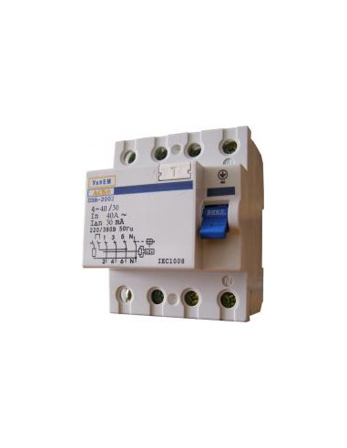 УкрЕМ ПЗВ-2001 4р/40А/30мА АсКо