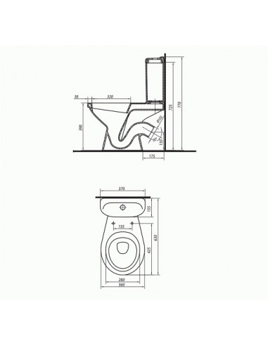 Унитаз-компакт KOLO Idol 011 3/6л (низ.подв.)полипропилен,гор, выпуском