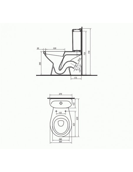 Унитаз-компакт KOLO Idol 011 3/6л (низ.подв.)полипропилен,гор, выпуском