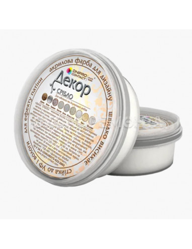 Фарба акрилова для декору срібло 0,15 кг