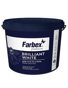 Фарба інтер'для стель та стін білосніжна ВДА (Brillsant White), біла матова TM Farbex 4,2 кг