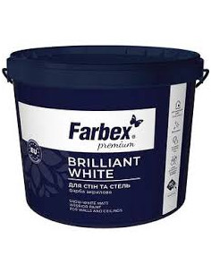 Фарба інтер'для стель та стін білосніжна ВДА (Brillsant White), біла матова TM Farbex 7 кг