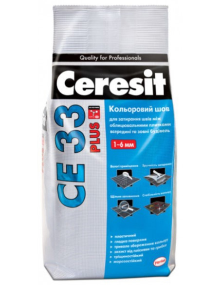 Фуга Ceresit кольоровий шов СЕ 33 Plus №131 темно-коричнева 2 кг