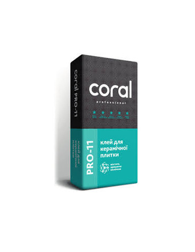 Coral PRO-11 Клей для кераміч. плитки, 25кг