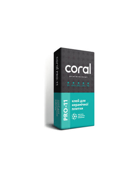 Coral PRO-11 Клей для кераміч. плитки, 25кг