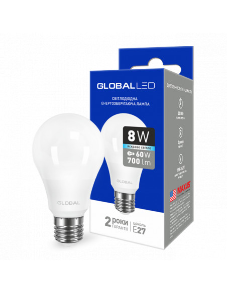 GLOBAL LED 8W 4100К Е27 (1GBL-162)