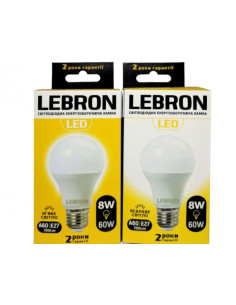 Led Lebron L-A60 8W, E27, 4100K, 750Lm акция 