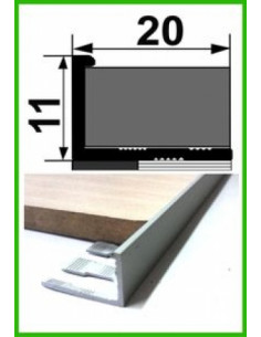 Алюмінієвий поріжок для керамічної плитки - АП 10 -срібло мат.2,7м