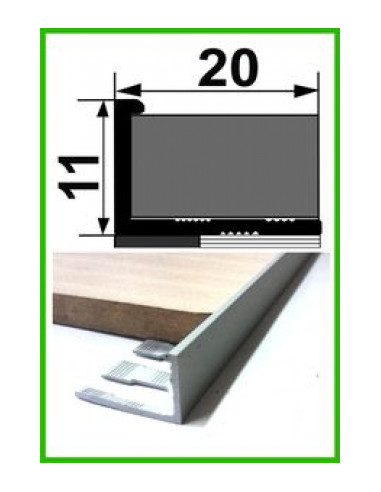 Алюмінієвий поріжок для керамічної плитки - АП 10 -срібло мат.2,7м